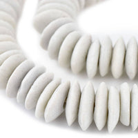 23mm White Ashanti Glass Saucer Beads
