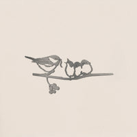 Chickadee & Chicks Metal Garden Art