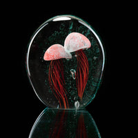 Glass Orange Jellyfish Duo