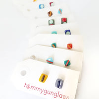 Mismatched Glass Stud Earrings