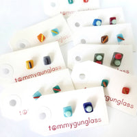 Mismatched Glass Stud Earrings