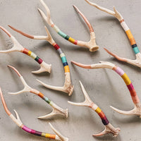 Small Axis Wool Wrapped Deer Antler with Copper