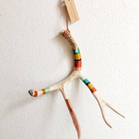 Large Whitetail Wool Wrapped Deer Antler with Copper