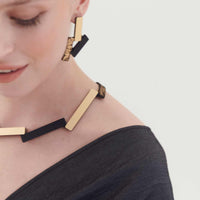 Ray Earrings small Black/Gold