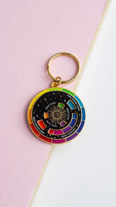 Color Wheel Enamel Keychain with Guide