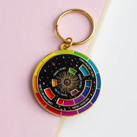 Color Wheel Enamel Keychain with Guide