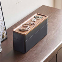 2-Tier Black Stacking Watch and Accessory Case