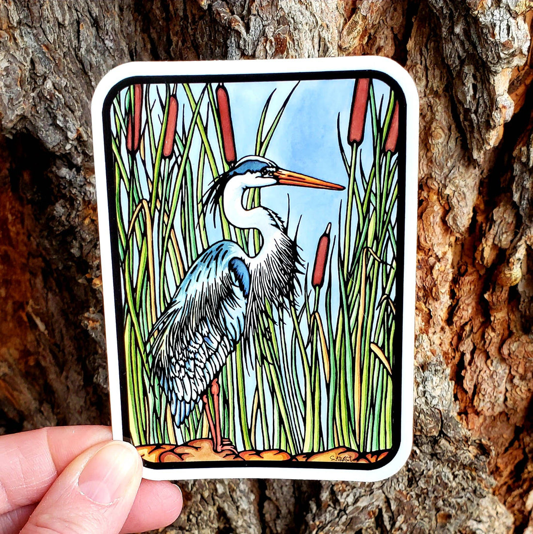 Heron Vinyl Sticker