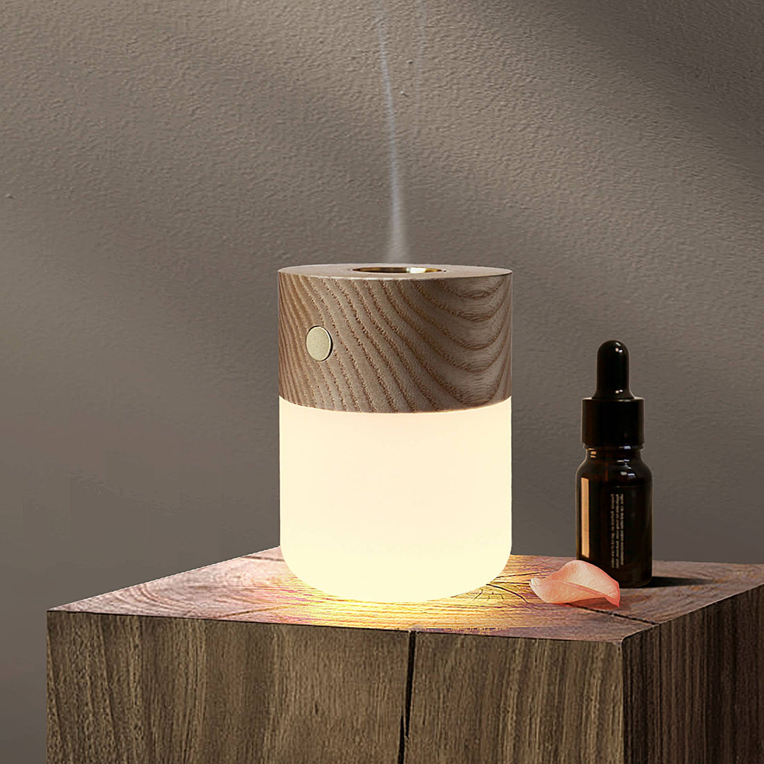 Smart Diffuser Walnut Lamp