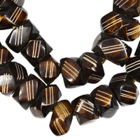 Polished Brown Carved Bone Beads 139043