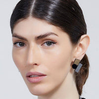 Bauhaus Earrings Small - Silver/Black/Gold