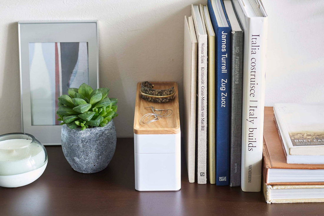2-Tier White Stacking Watch and Accessory Case