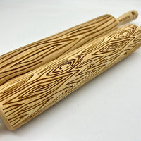 Large Wood Grain Embossed Rolling Pin