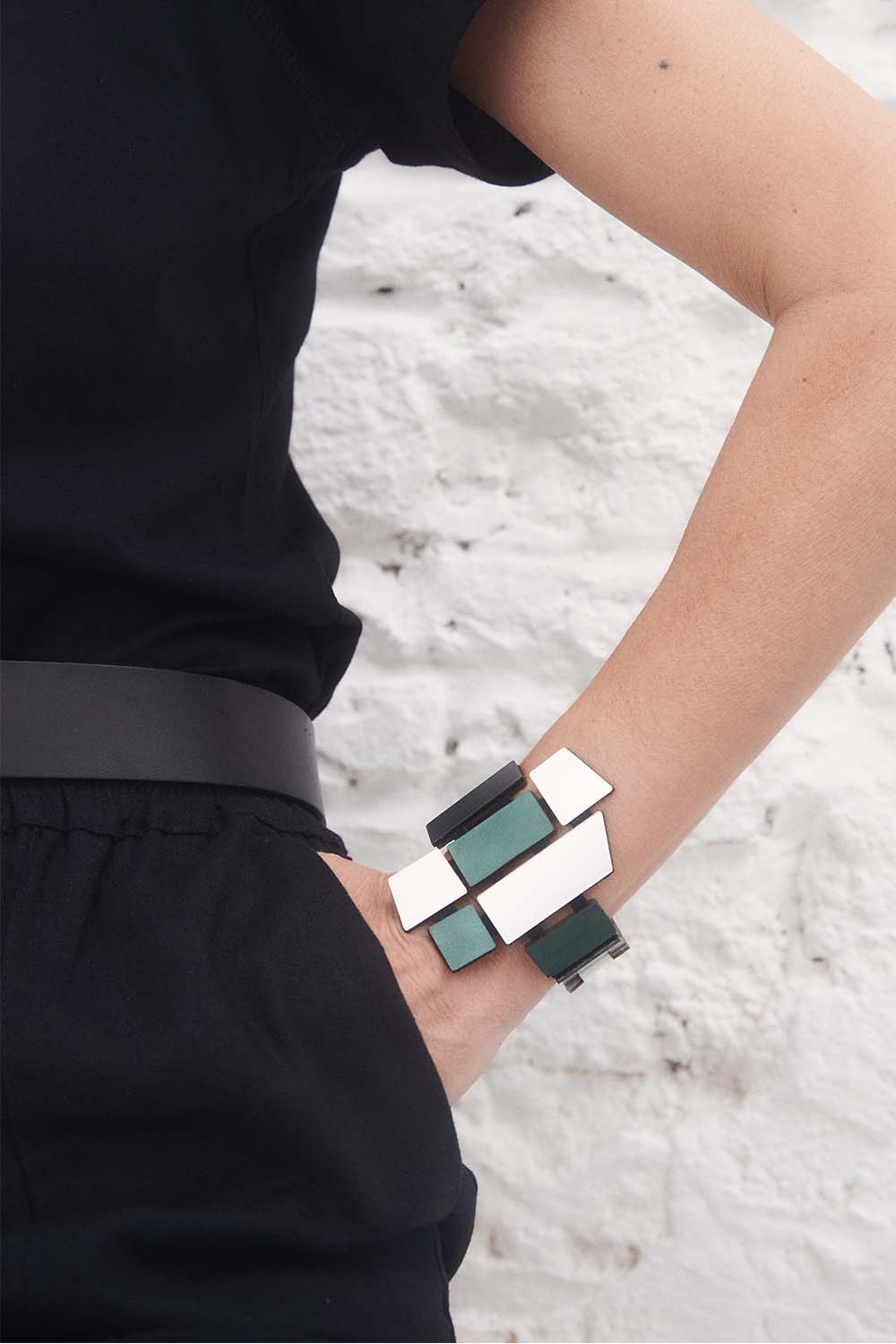 Piet Bracelet - Silver & Green: Large