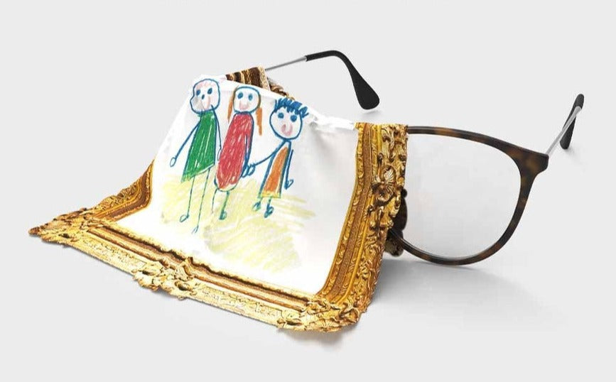 Framed Drawing Glasses Cloth