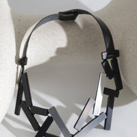Ray Necklace Large - Silver and Black