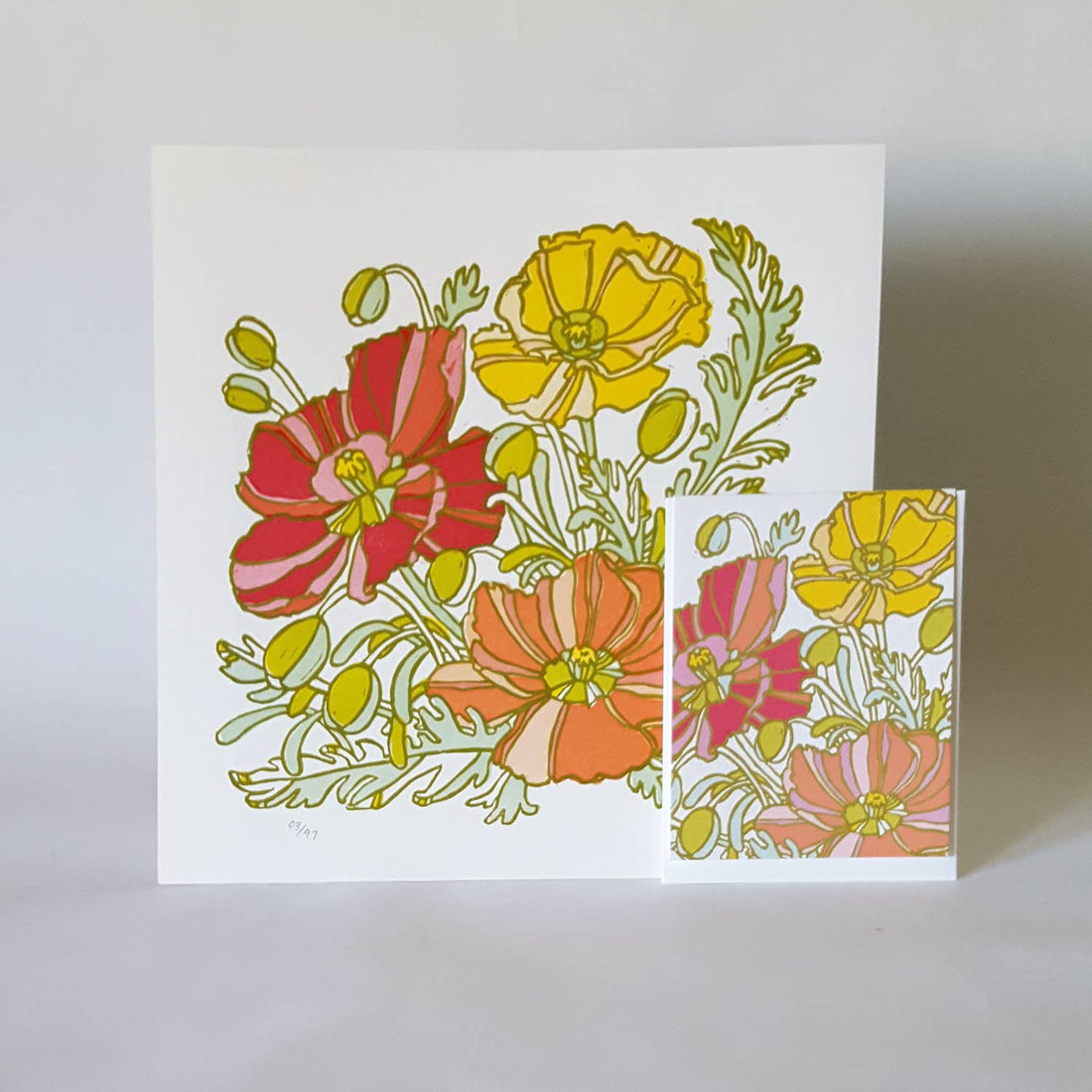 Icelandic Poppies Floral Blank Note Card