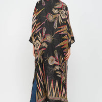 Meghan Black Thick Stitch Embroidered Duster