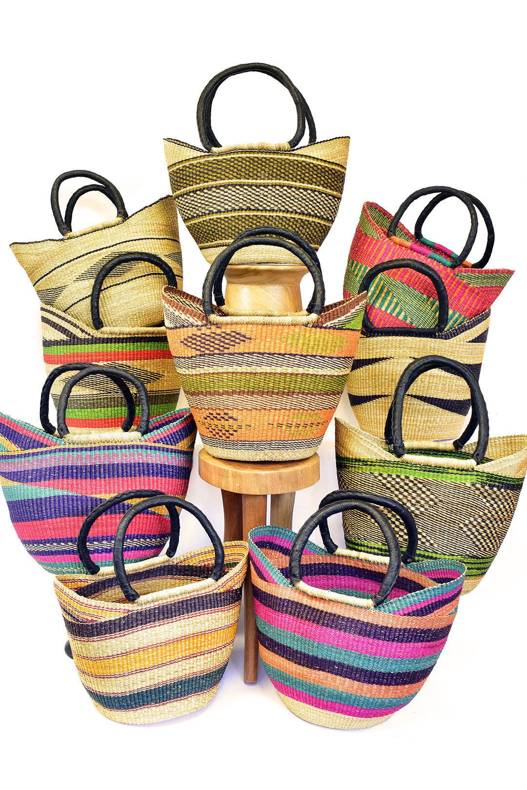 Ghanaian Wing Shopper with Leather Handles