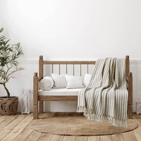 100% Cotton Cream Bird's Eye Throw Blanket