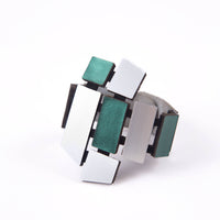 Piet Bracelet - Silver & Green: Large