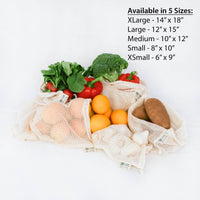 Set of 3 Organic Cotton Mesh Produce Bags - (S/M/L)