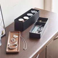 2-Tier Black Stacking Watch and Accessory Case