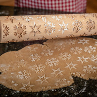 Embossed Snowflake Rolling Pin