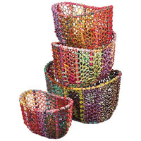 Colorful Tall Jute Baskets
