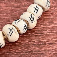 Decorative Cameroonian Bone Beads | Etched Ivory