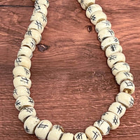 Decorative Cameroonian Bone Beads | Etched Ivory