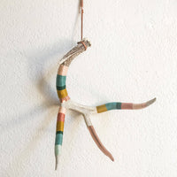 Large Whitetail Wool Wrapped Deer Antler with Copper