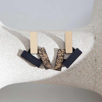 Ray Earrings small Black/Gold