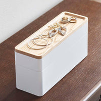 2-Tier White Stacking Watch and Accessory Case