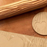 Large Wood Grain Embossed Rolling Pin