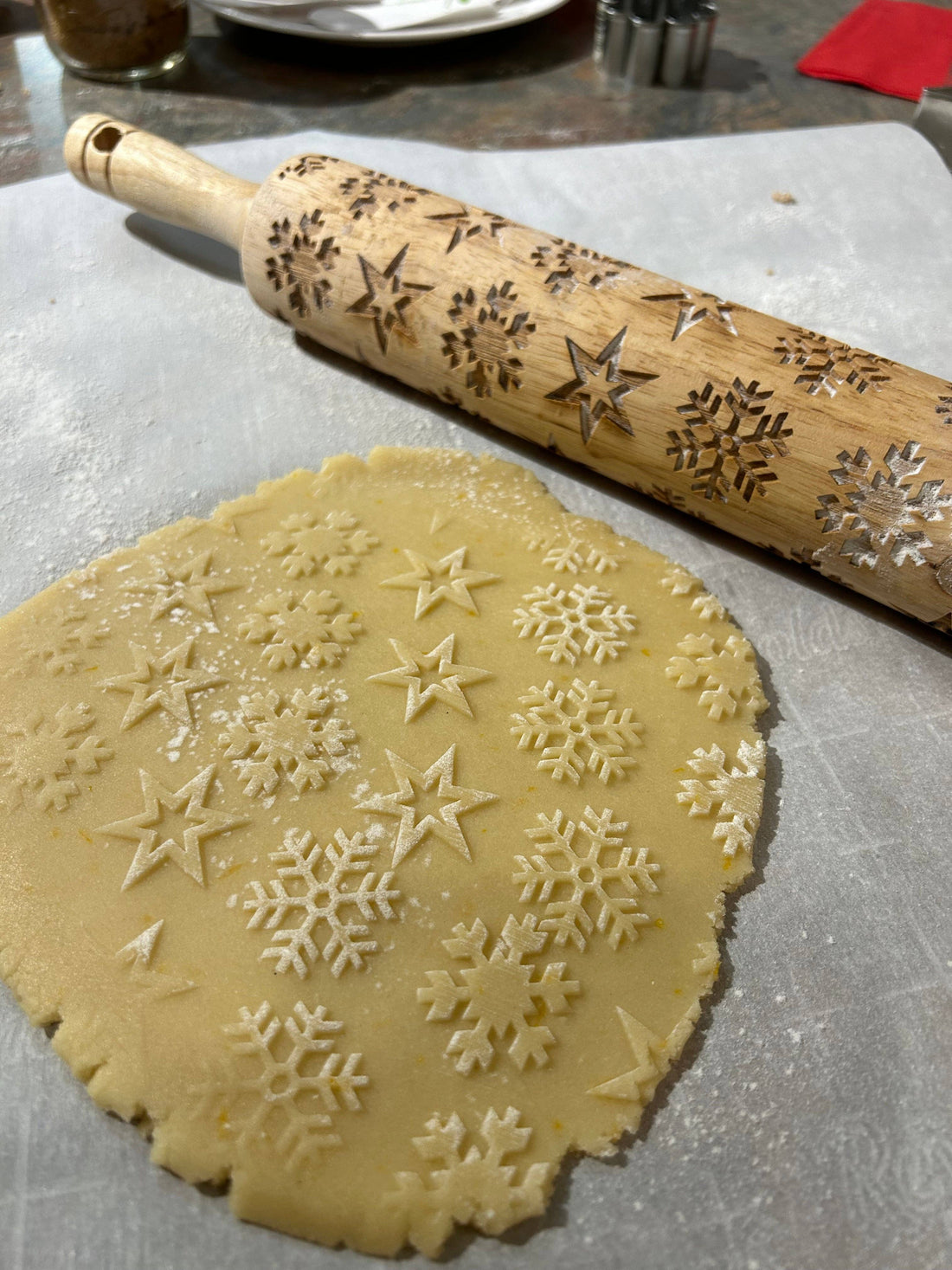Embossed Snowflake Rolling Pin