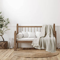 100% Cotton Cream Bird's Eye Throw Blanket