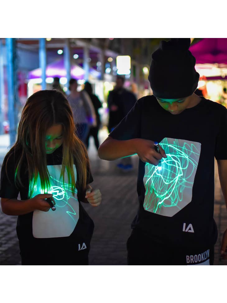 Kids Interactive Black Glow T-Shirt