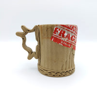 Ceramic Cardboard Mug with Fragile Sticker Design