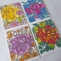 Botanical Purple Rose Blank Notecard
