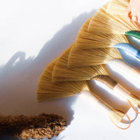 Tampico Wing Broom: Pink Dark / Leather Cord