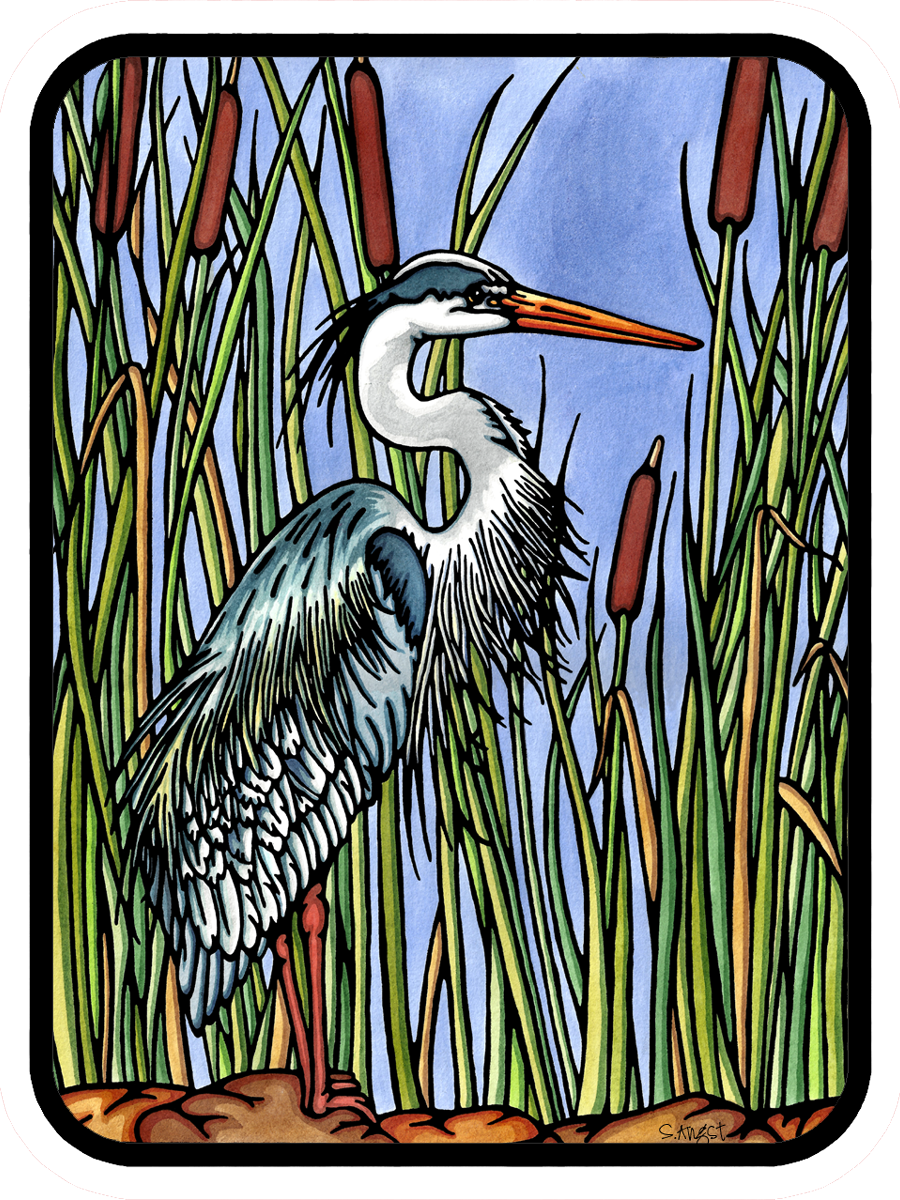 Heron Vinyl Sticker