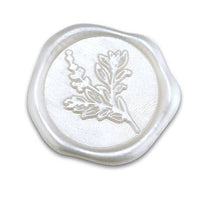 White Botanical Adhesive Wax Seal Stickers