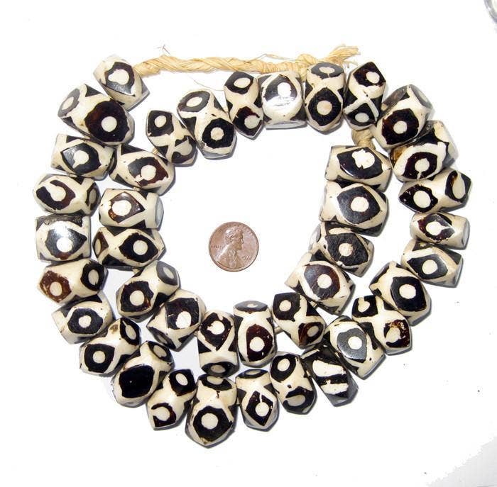 Faceted Eye Batik Bone Necklace