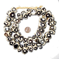 Faceted Eye Batik Bone Necklace