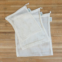 Set of 3 Organic Cotton Mesh Produce Bags - (S/M/L)