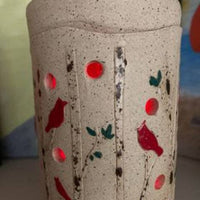 Embossed Cardinals On Birch Rolling Pin