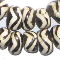 Large Wave Design Batik Bone Beads