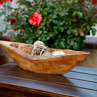 24" Teak Boat Shaped Bowl