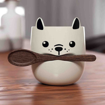 Ceramic Dog Mug & Stick Spoon Set